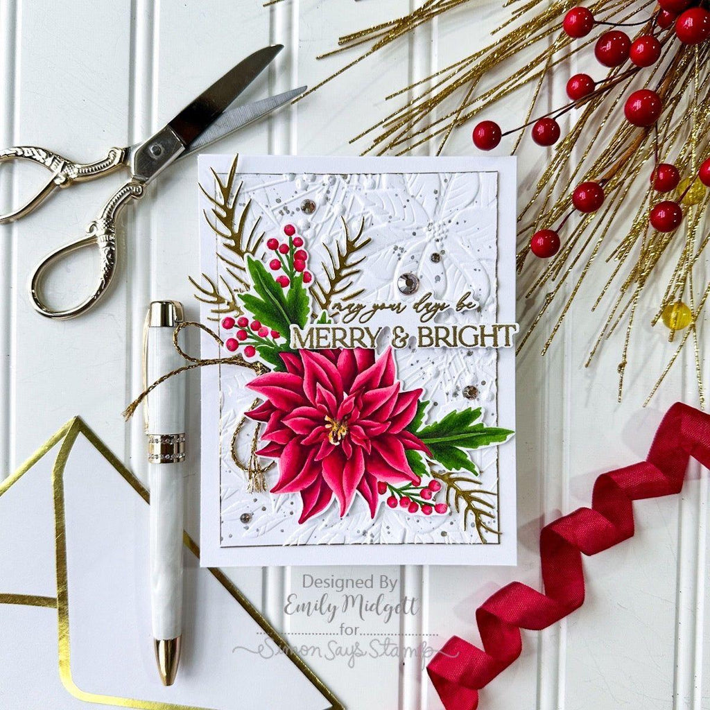 Simon Says Stamp Poinsettia Swag Wafer Dies 1221sdc Festive Fun Christmas Card | color-code:ALT04