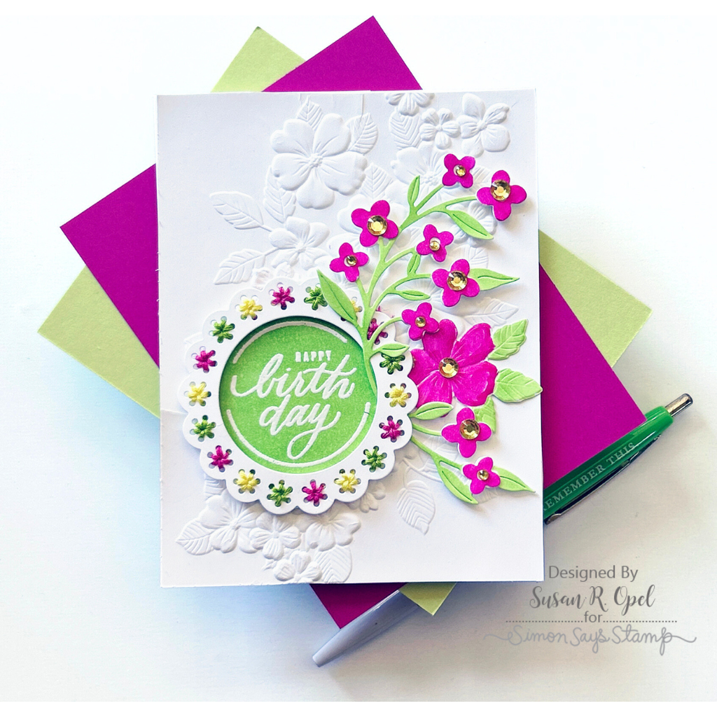 Simon Says Stamp Pointelle Rings Wafer Dies s932 Cheering for You Birthday Card