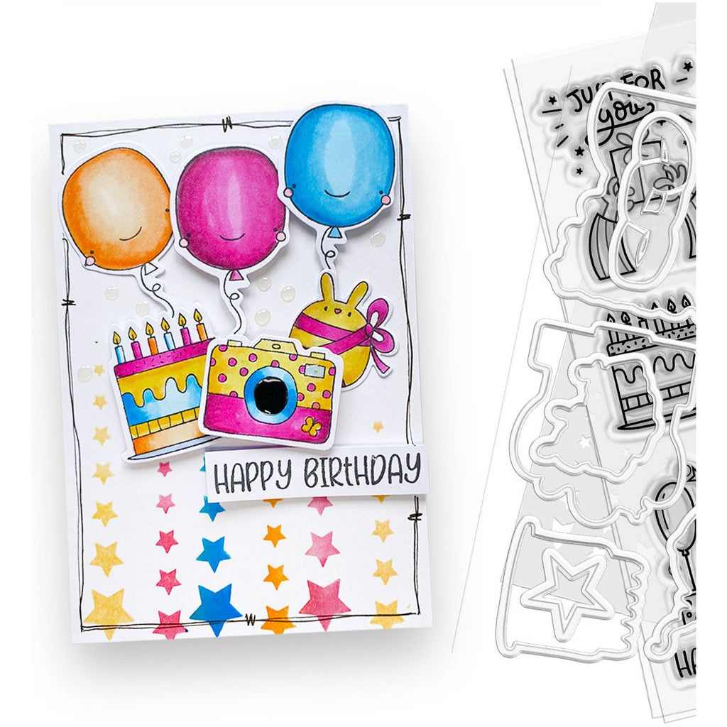 Polkadoodles Say Cheese Stamp and Die Bundle birthday