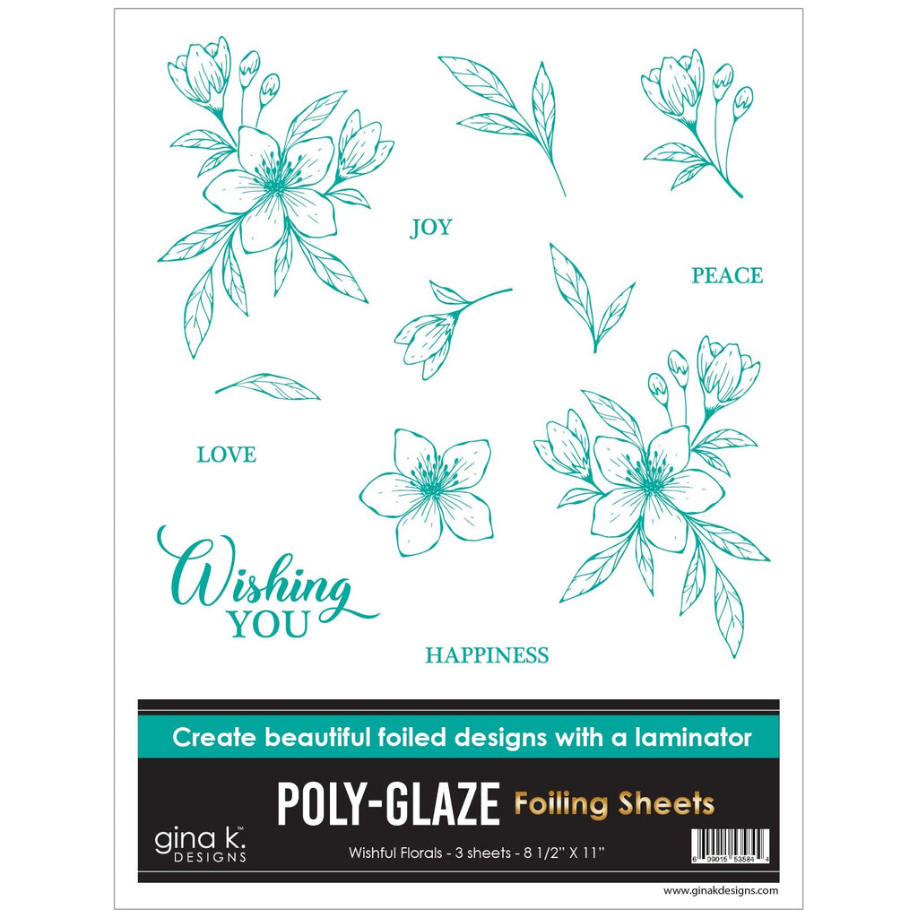 Gina K Designs Wishful Florals Poly-Glaze Foiling Sheets pgfwf