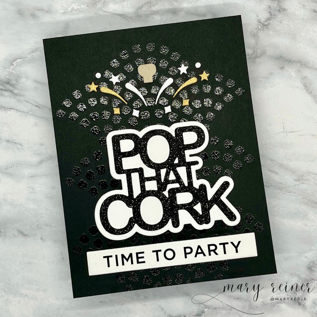 CZ Design Pop That Cork Wafer Dies czd251 DieCember New Years Card