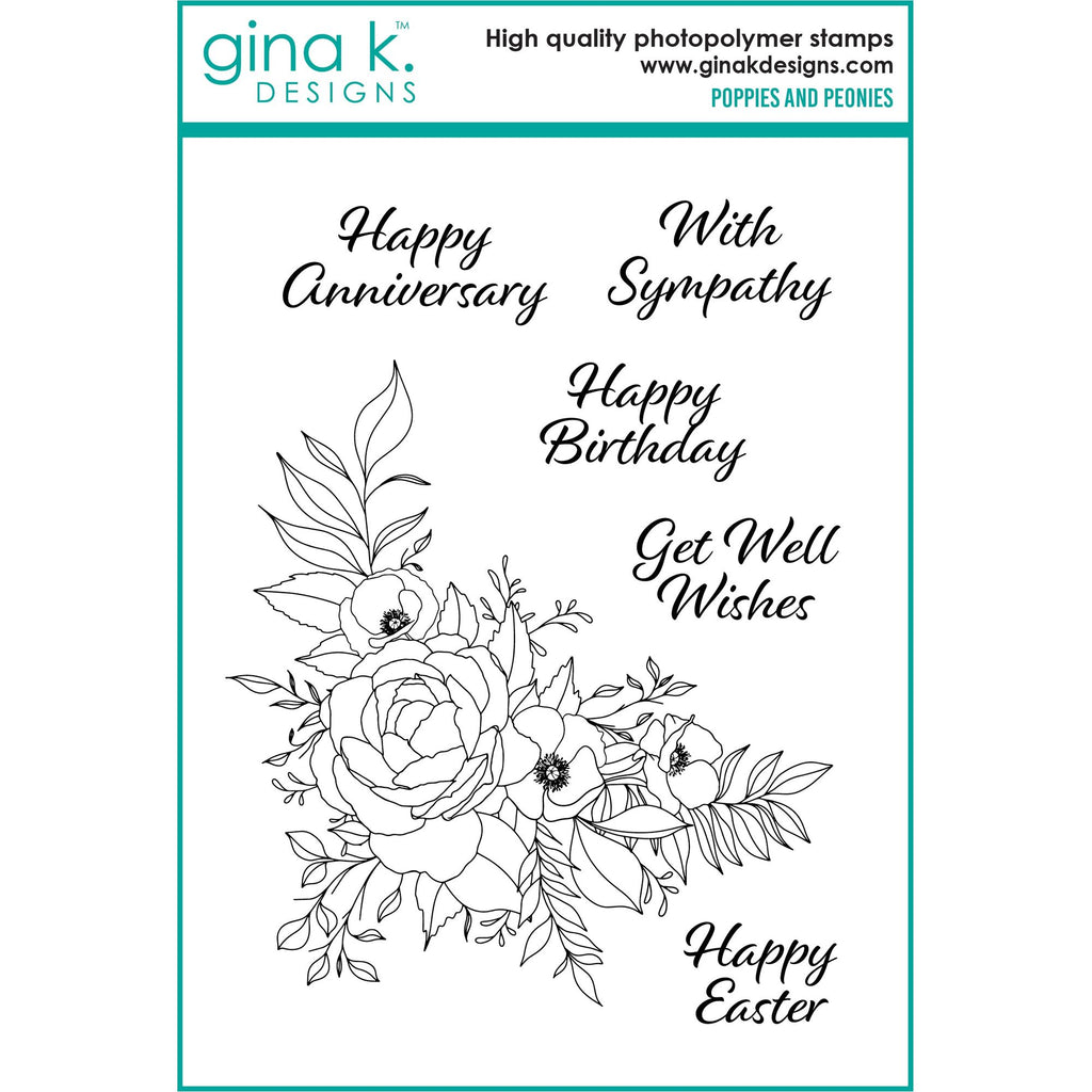 Gina K Designs Poppies and Peonies Clear Stamps hs53