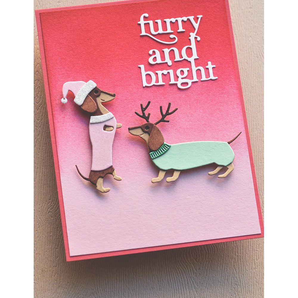 Poppy Stamps Furry and Bright Die 2654 dachshunds