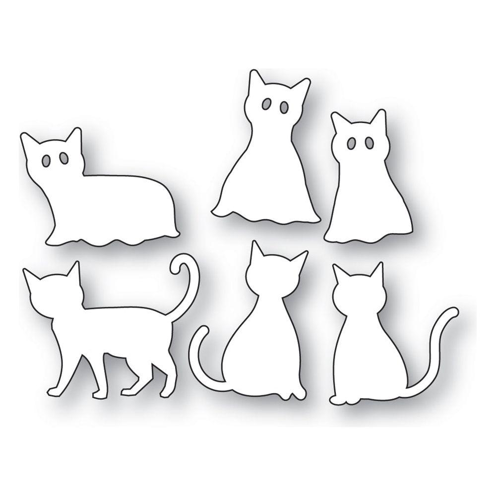 Poppy Stamps Ghostly Cats Dies 2685 pieces