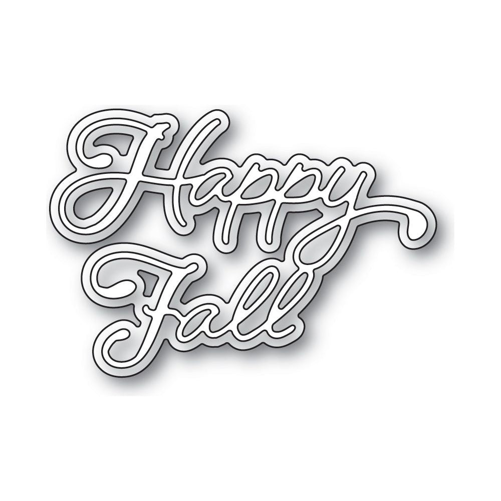 Poppy Stamps Happy Fall Moonlight Script Dies 2597
