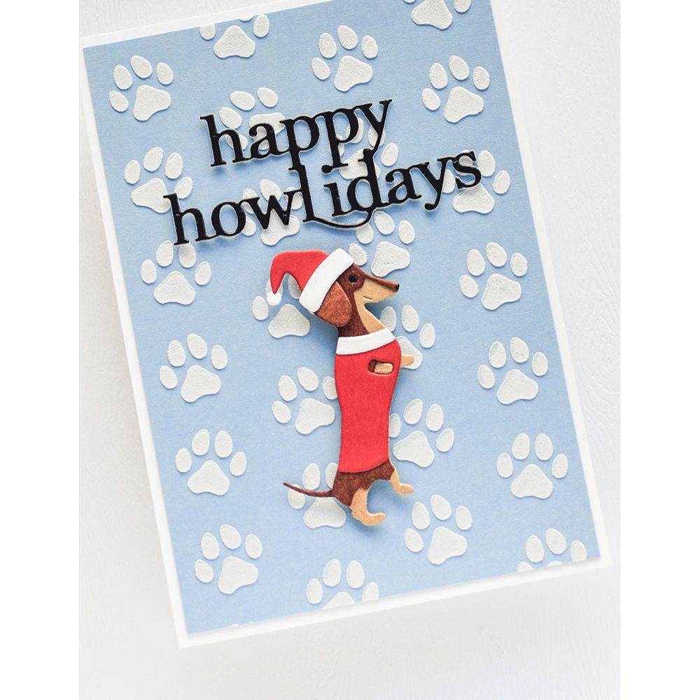 Poppy Stamps Pawprint Stencil Set t105 happy holidays