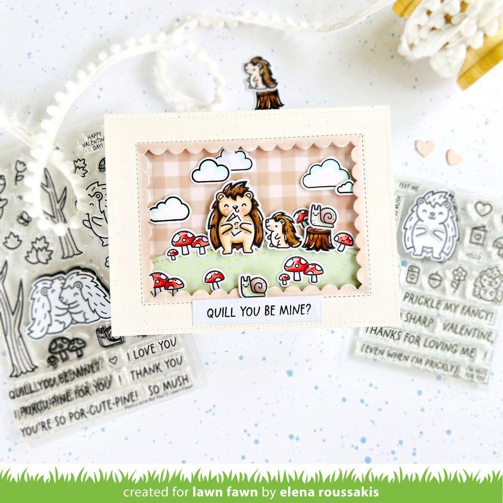 Lawn Fawn Porcu-pine for You Clear Add-On Stamps lf3301 Quill You Be Mine