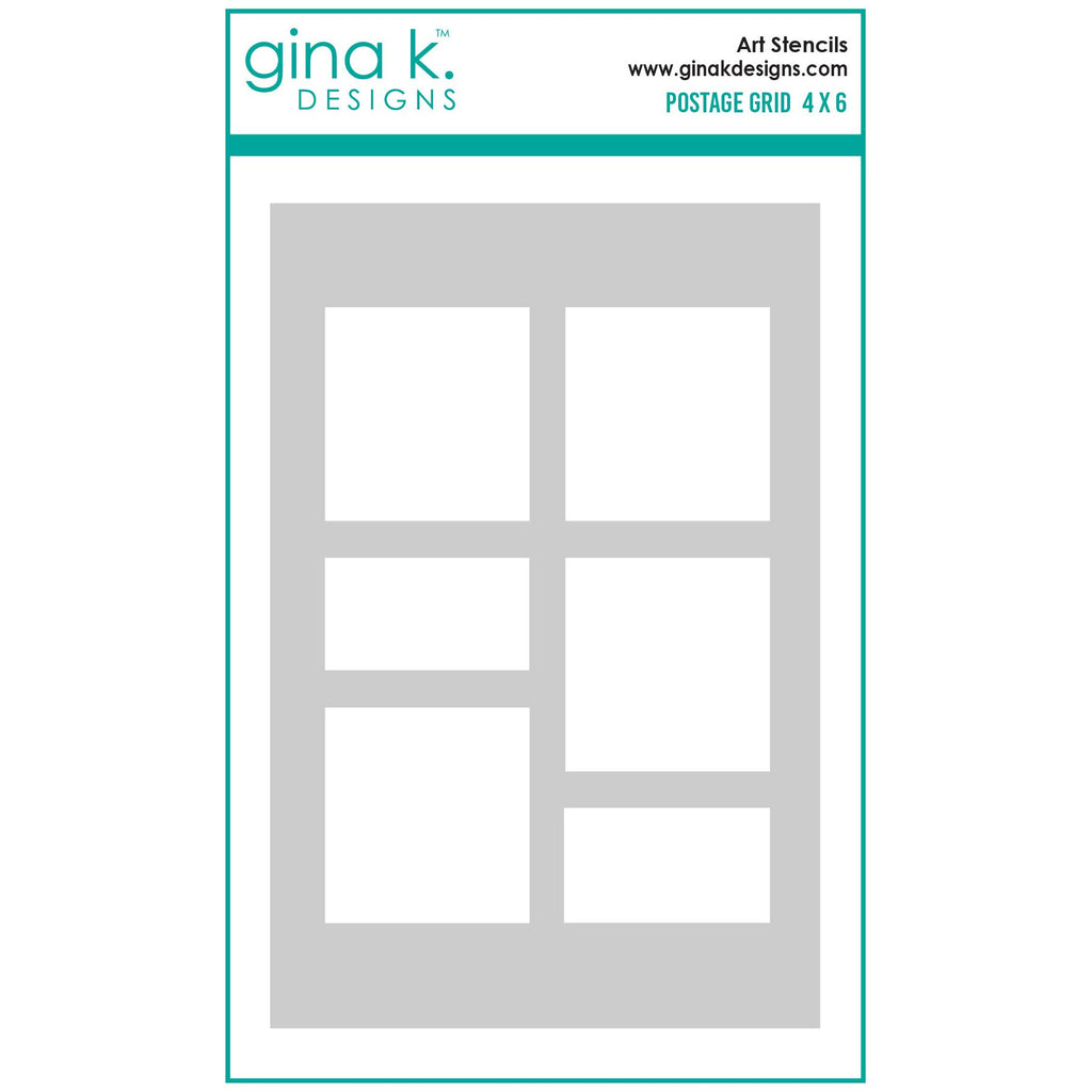 Gina K Designs Postage Grid Stencil gkdst65