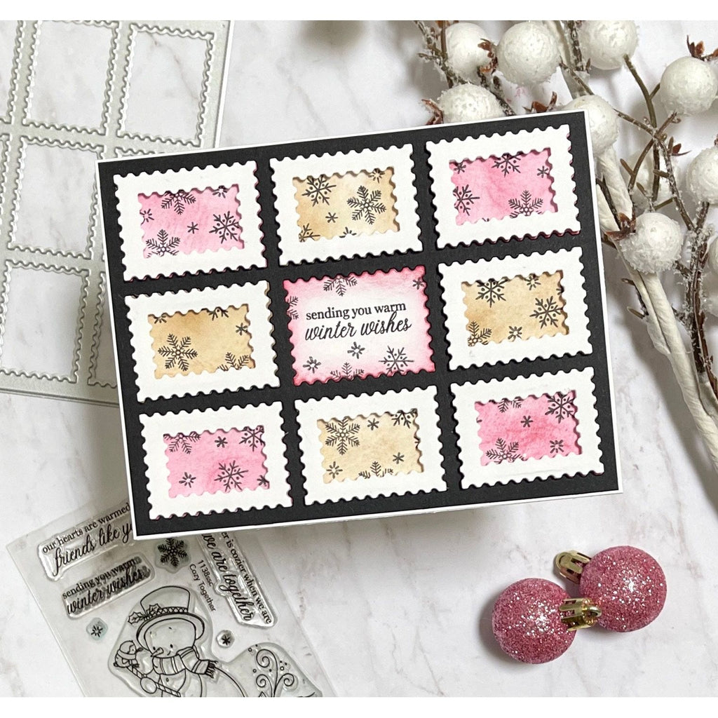 Simon Says Stamp Postage Collage Cover Wafer Dies 1144sd DieCember Christmas Card | color-code:ALT03