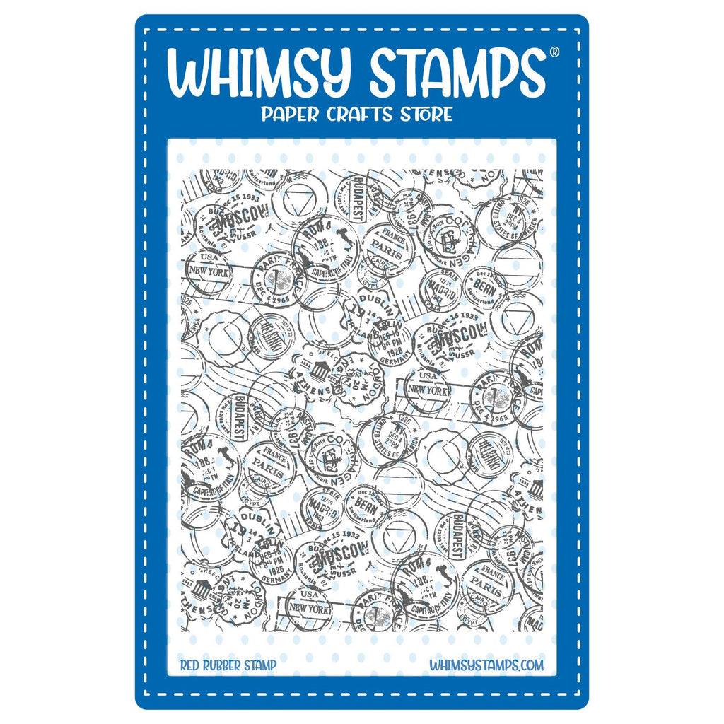 Whimsy Stamps Postmarks Background Cling Stamp ddb0087