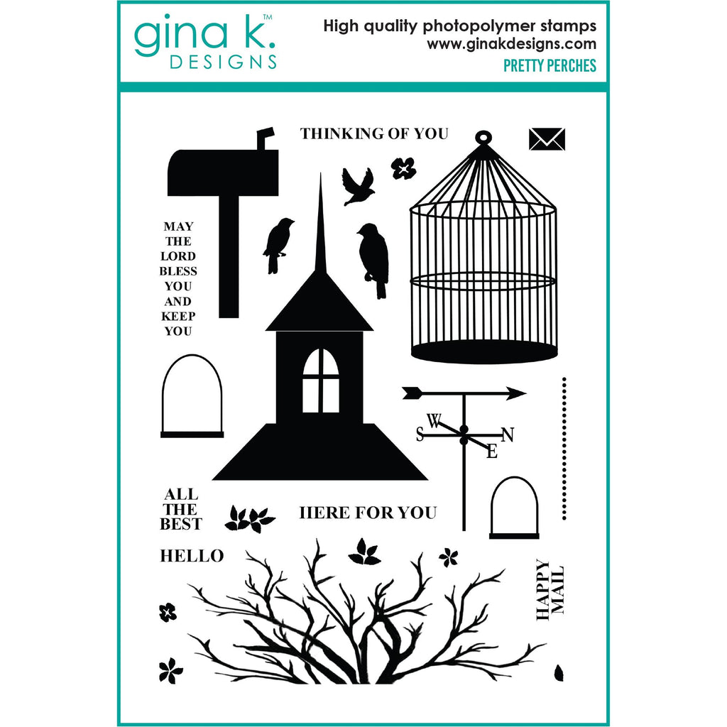 Gina K Designs Pretty Perches Clear Stamps mm135