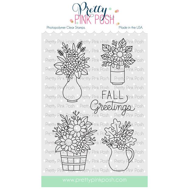 Pretty Pink Posh Fall Bouquets Clear Stamps