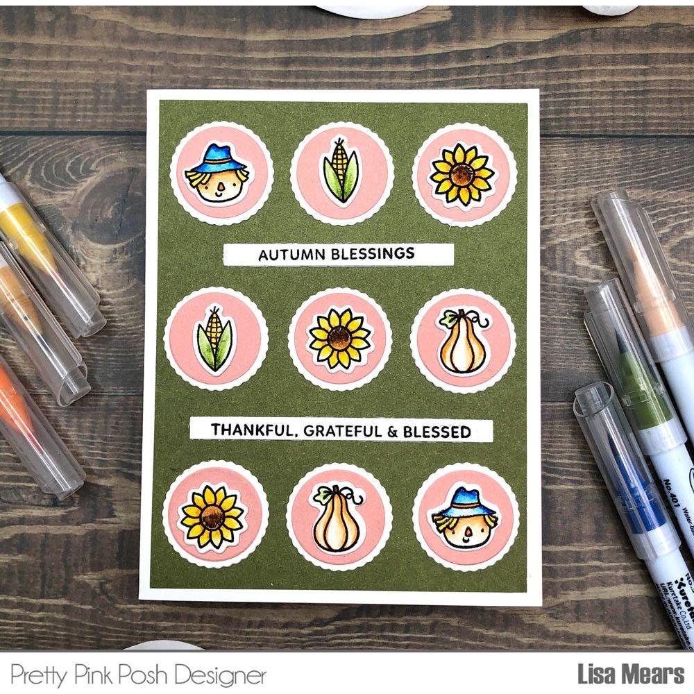 Pretty Pink Posh Fall Icons Clear Stamps scarecrow