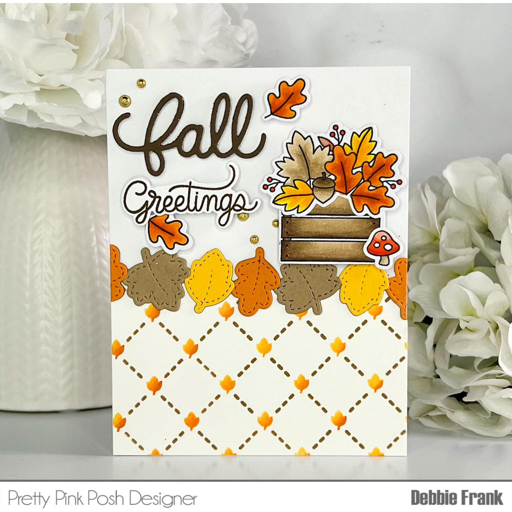 Pretty Pink Posh Fall Script Die leaves