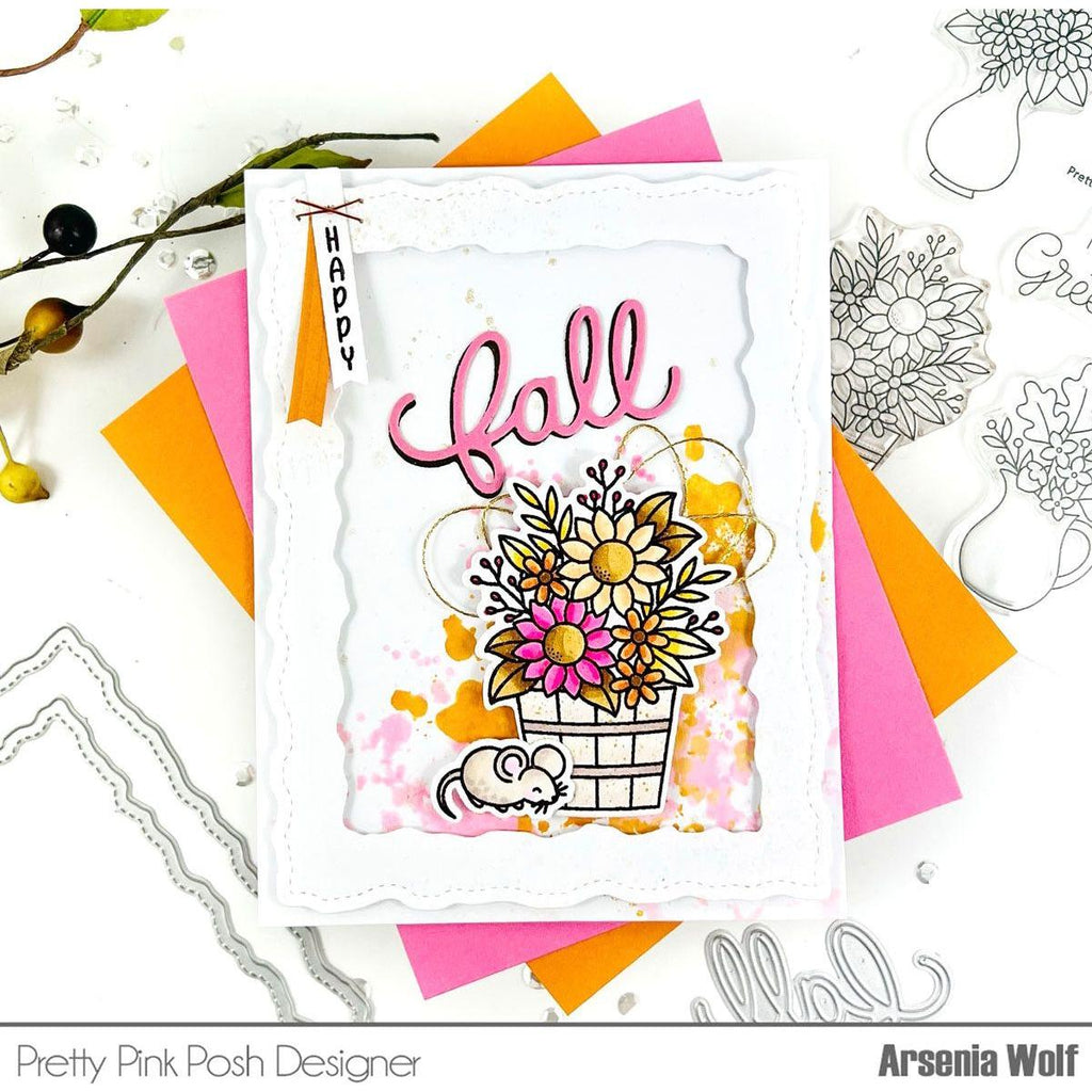 Pretty Pink Posh Fall Script Die pink