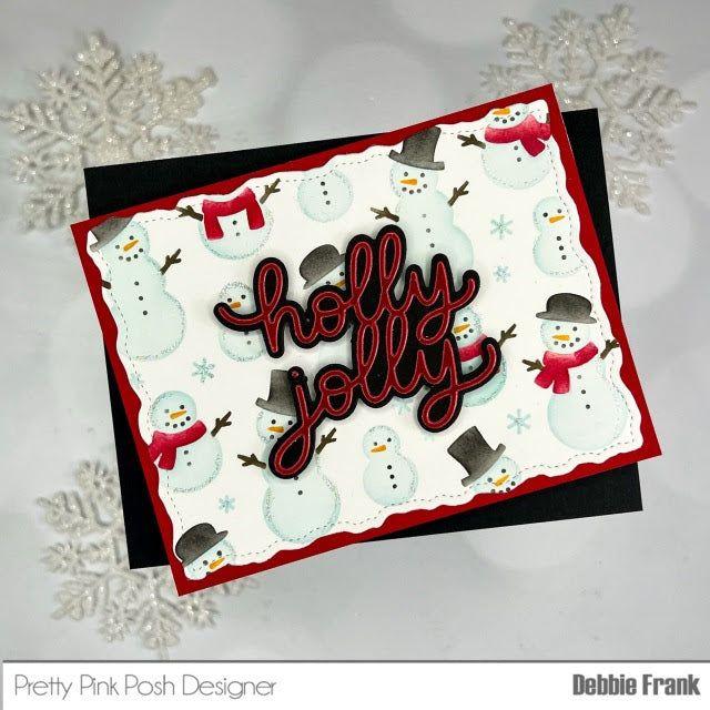 Pretty Pink Posh Holly Jolly Shadow Dies snowmen