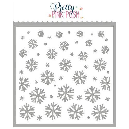 Pretty Pink Posh Layered Cascading Snowflakes Stencil