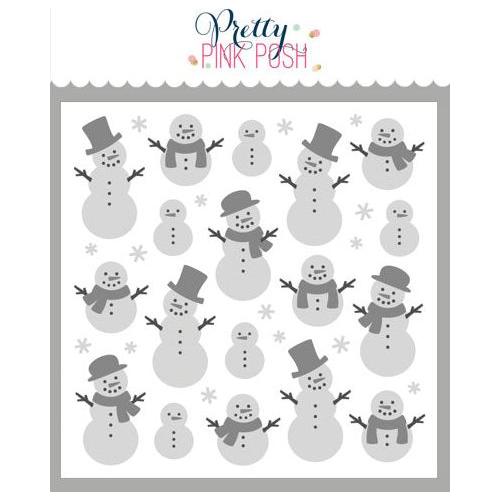 Pretty Pink Posh Layered Snowmen Stencils