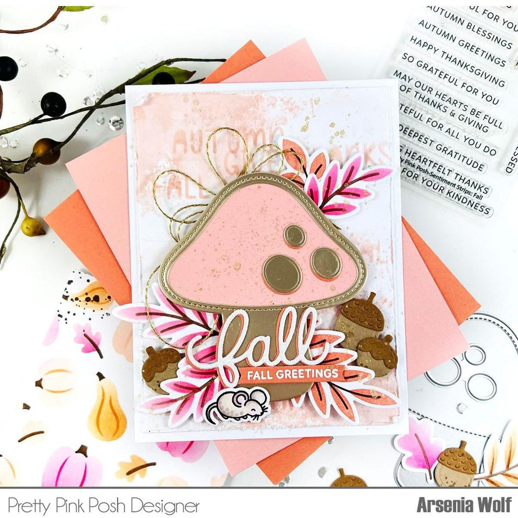 Pretty Pink Posh Mushroom Shaker Dies fall greetings