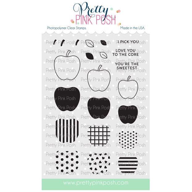 Pretty Pink Posh Patterned Apples Clear Stamps