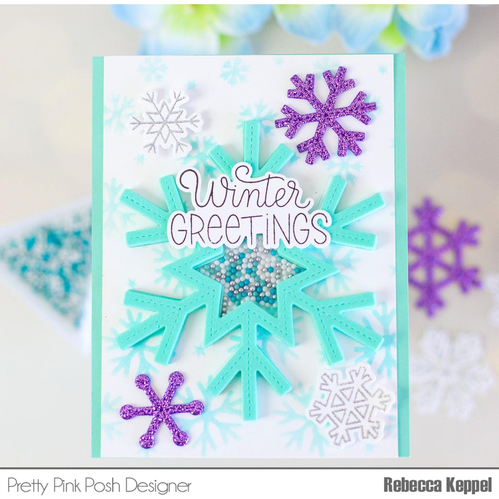 Pretty Pink Posh Snowflake Shaker Dies blue