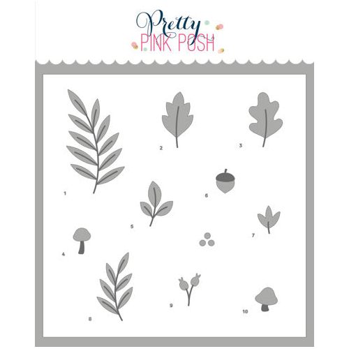 Pretty Pink Posh Solid Leaf Foliage Stencils