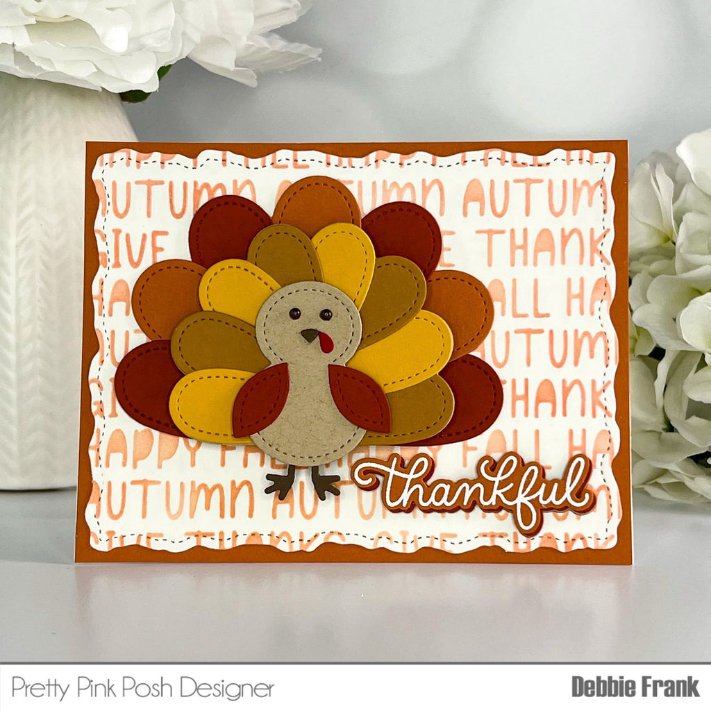 Pretty Pink Posh Stitched Turkey Dies thankful