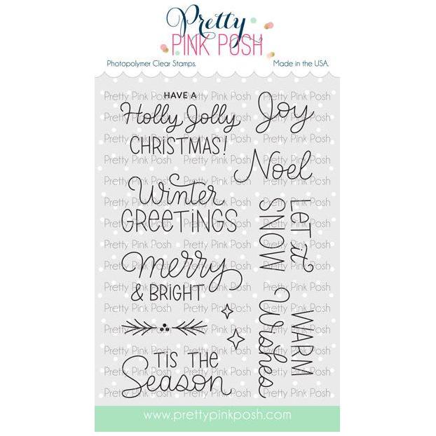 Pretty Pink Posh Winter Greetings Clear Stamps