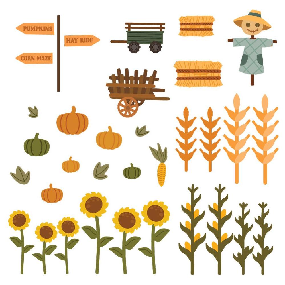 Honey Bee Farmhouse Fields Pumpkin Patch Add-On Dies hbds-ffppao