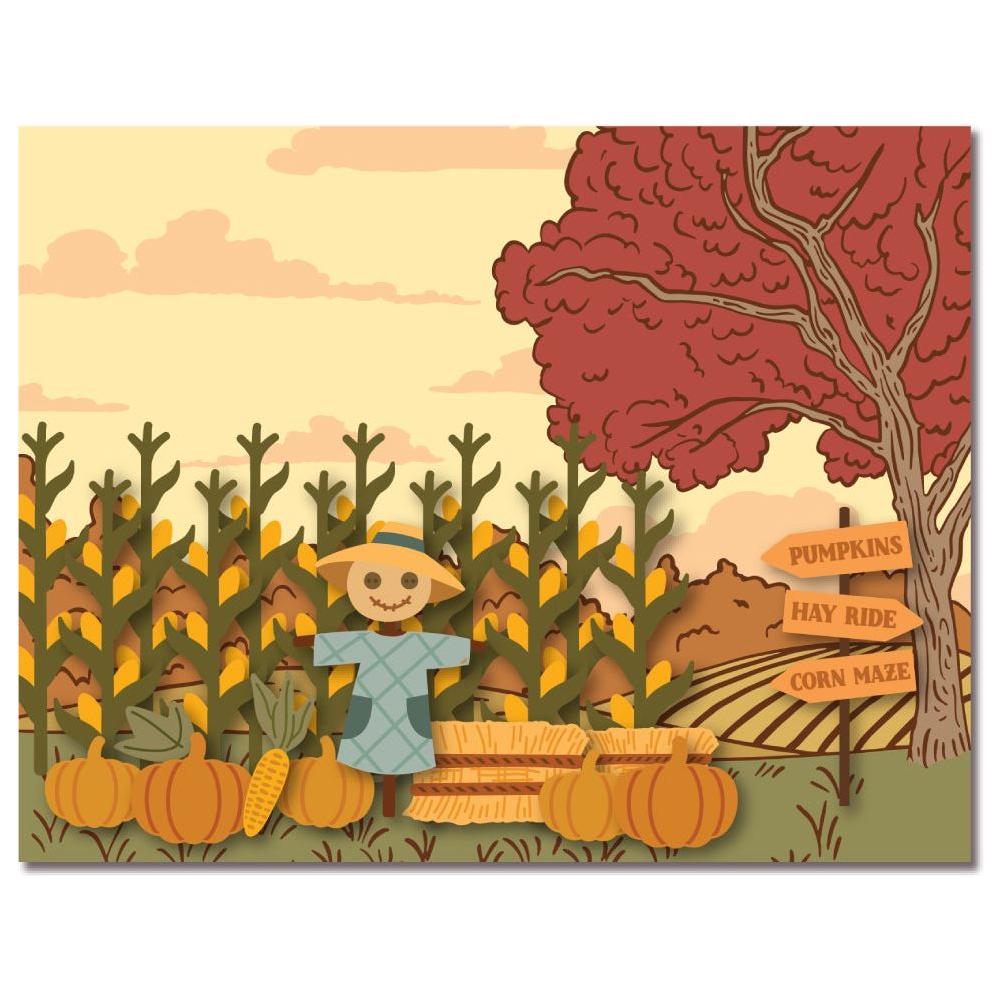 Honey Bee Farmhouse Fields Pumpkin Patch Add-On Dies hbds-ffppao Scene Sample