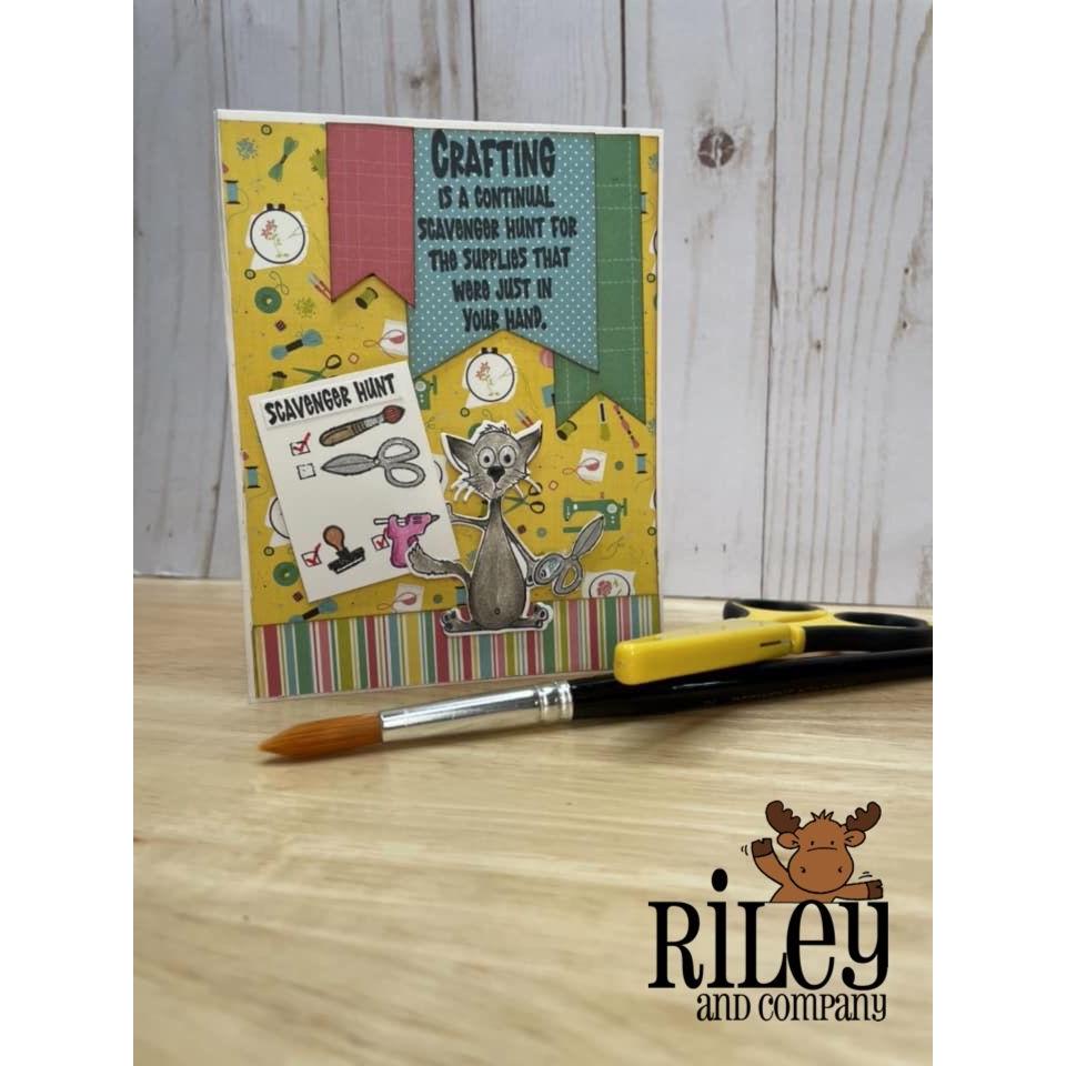 Riley and Company Funny Bones Scavenger Hunt Cling Rubber Stamp rwd-1154 Brush