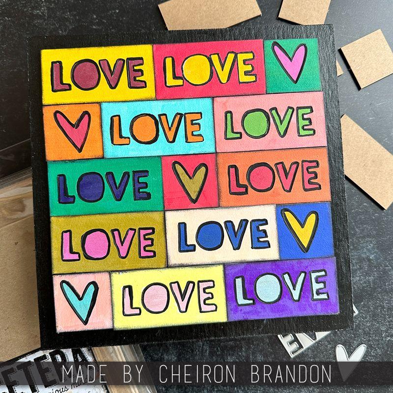 Tim Holtz Etcetera Square Panels ETC021 colorful love