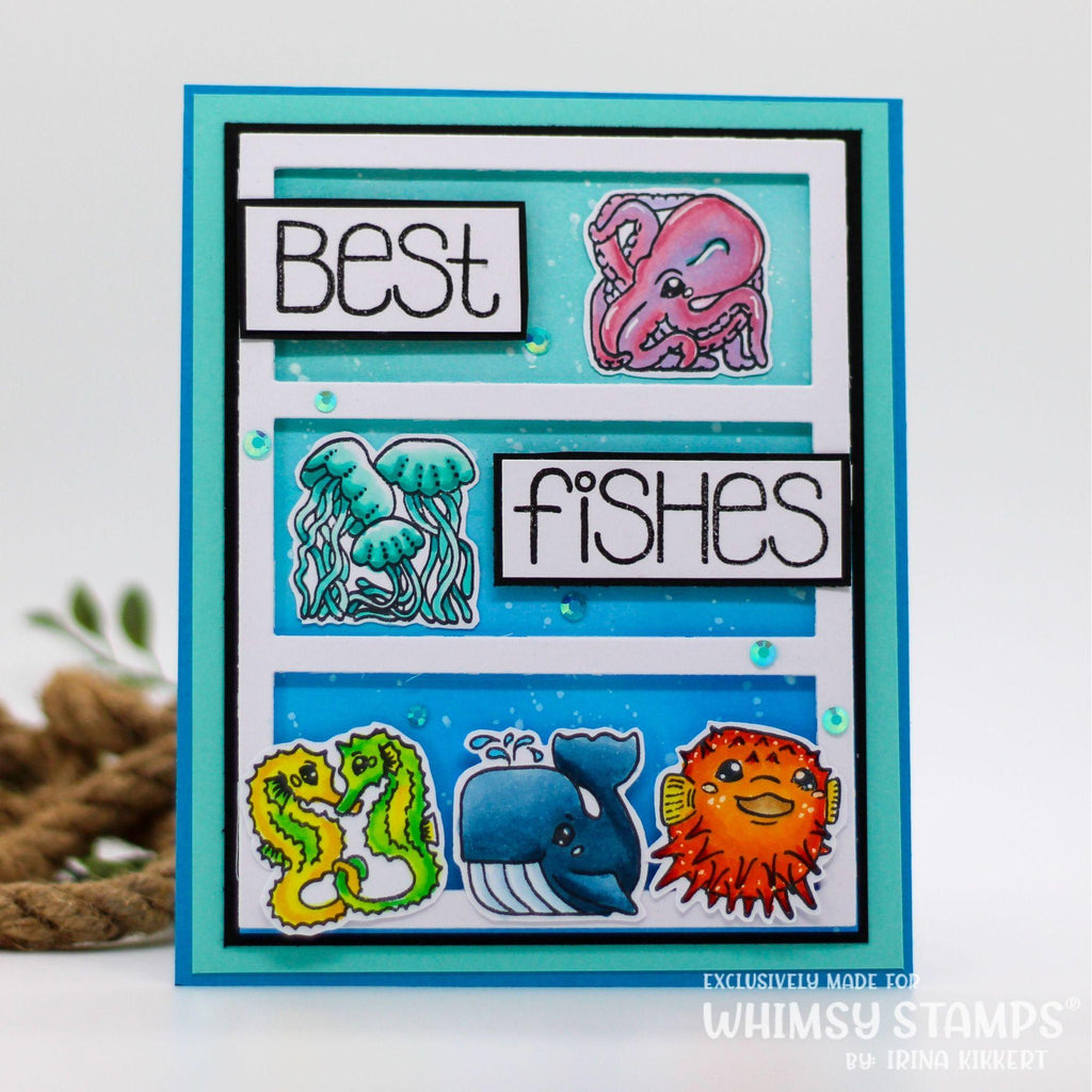 Whimsy Stamps Ocean Tiles Best Fishes Clear Stamps BS1060 Whale