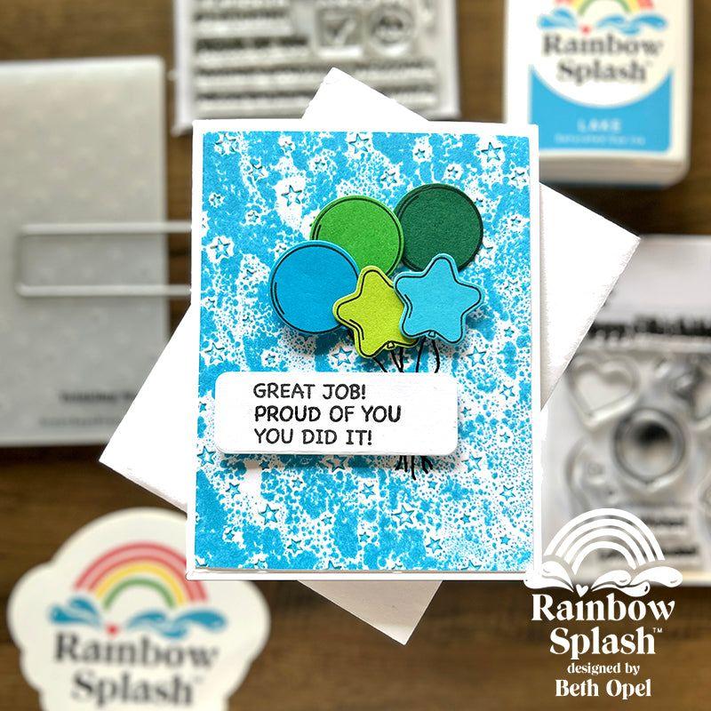 Rainbow Splash Clear Stamps Birthday Wishes rs100c Proud of You Card 