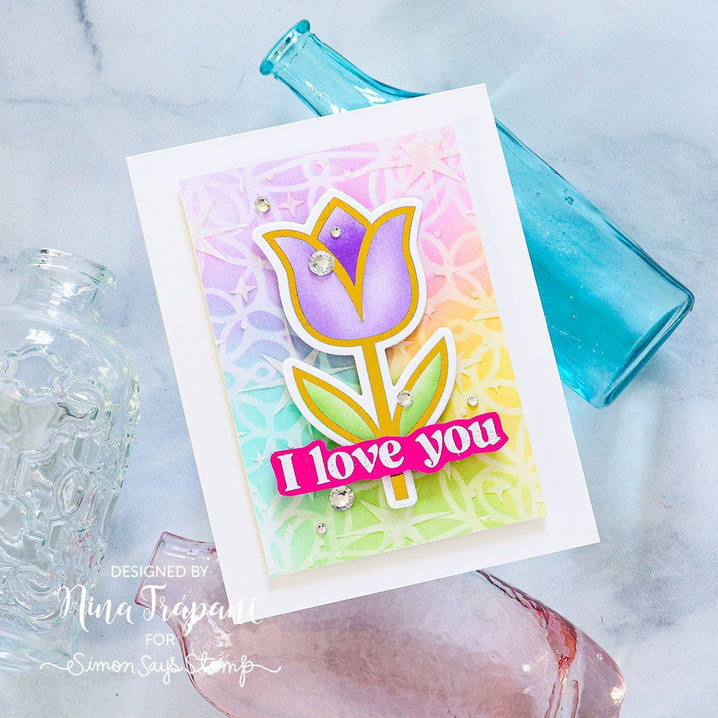 Rainbow Splash Clear Stamps Bold Messages 2 rs108 Splendor Love You Card