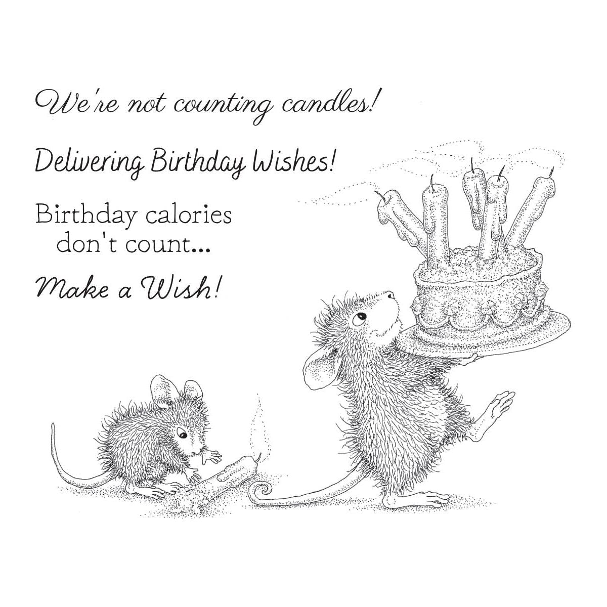 Spellbinders: House Mouse Birthday Wishes Cling Stamp Set