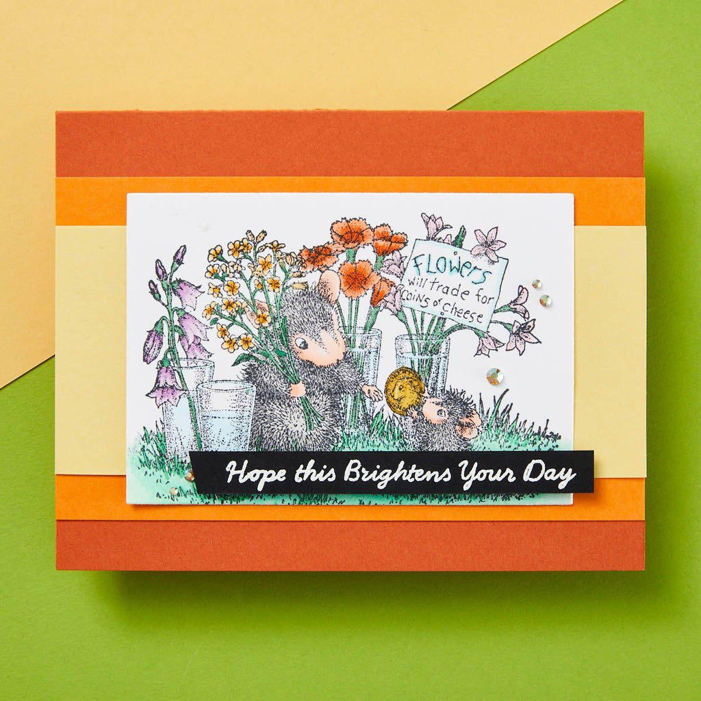 Spellbinders House Mouse Flower Market Cling Rubber Stamps rsc-025 flowers