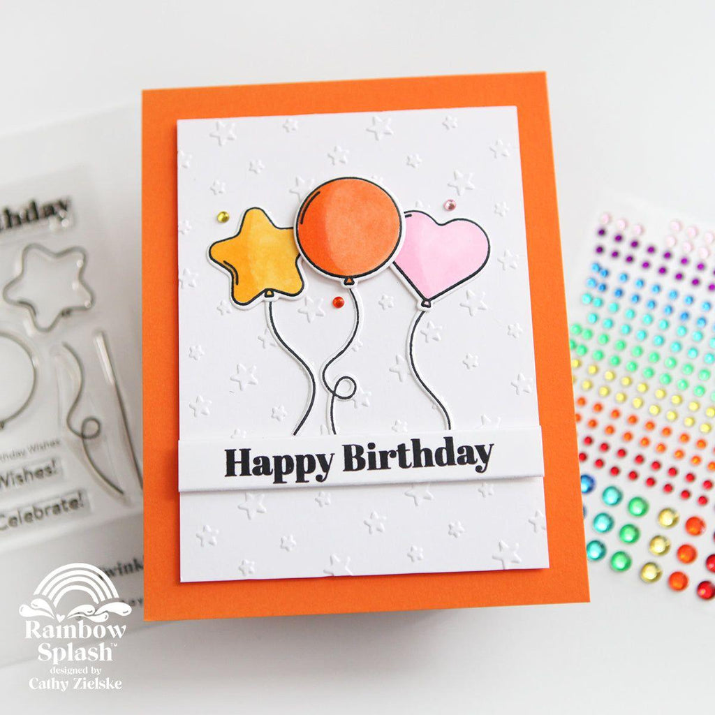 Rainbow Splash Clear Stamps Birthday Wishes rs100c Birthday Card 