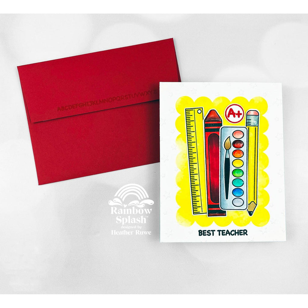 Rainbow Splash Wafer Dies Schoolhouse Messages rsd601c Teacher Card | color-code:ALT01