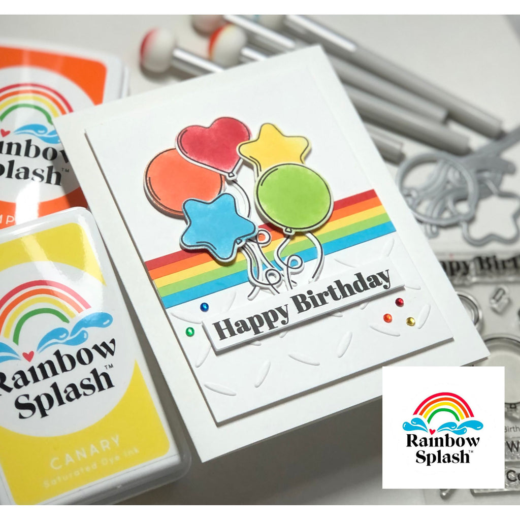 Rainbow Splash Clear Stamps Birthday Wishes rs100c Birthday Card 