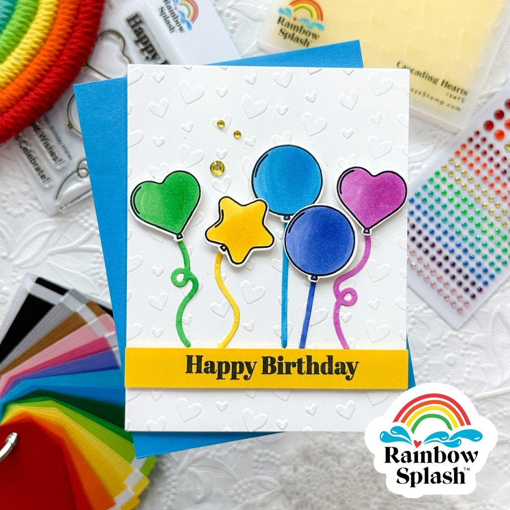 Rainbow Splash Clear Stamps Birthday Wishes rs100c Birthday Card 