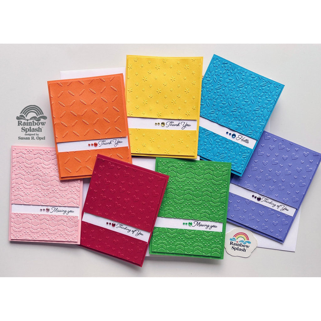 Rainbow Splash Clear Stamps Everyday Greetings rs101 Colorful Card Set | color-code:ALT01