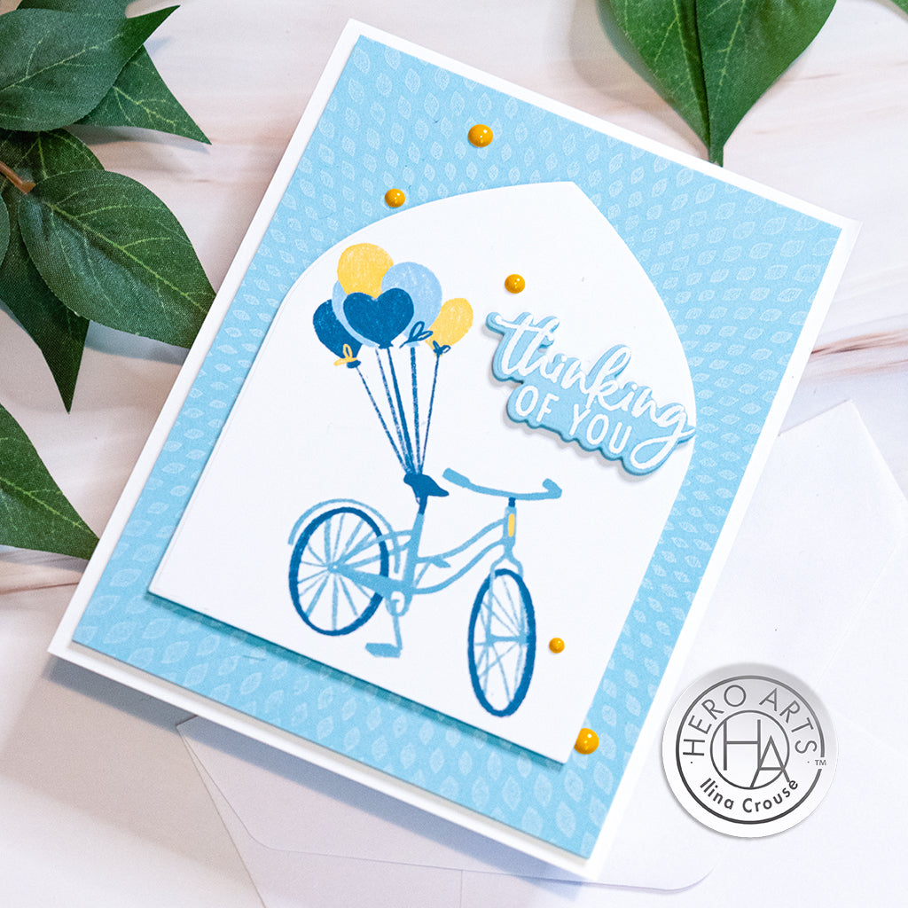 Hero Arts Floral and Balloon Bicycles Hero Transfer Rub Ons rt122 thinking of you