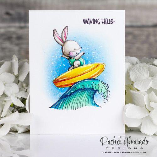 Purple Onion Designs Kalei Cling Stamp pod1340 Surfing Encouragement Card