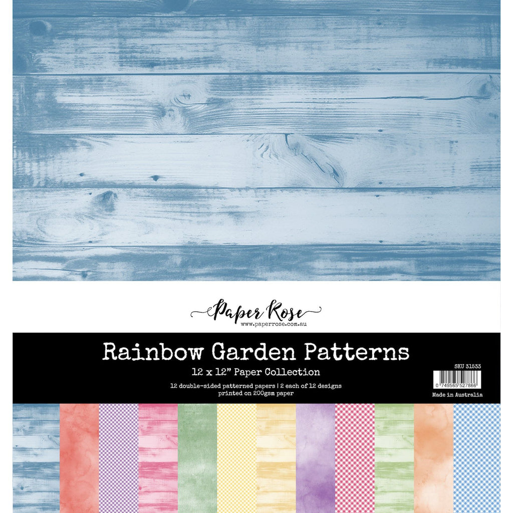 Paper Rose Rainbow Garden Patterns 12x12 Paper 31533