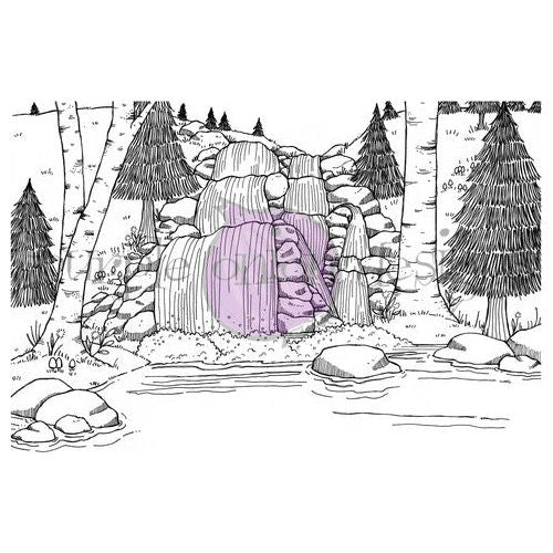 Purple Onion Designs Rainbow Falls Unmounted Cling Stamp pod1382