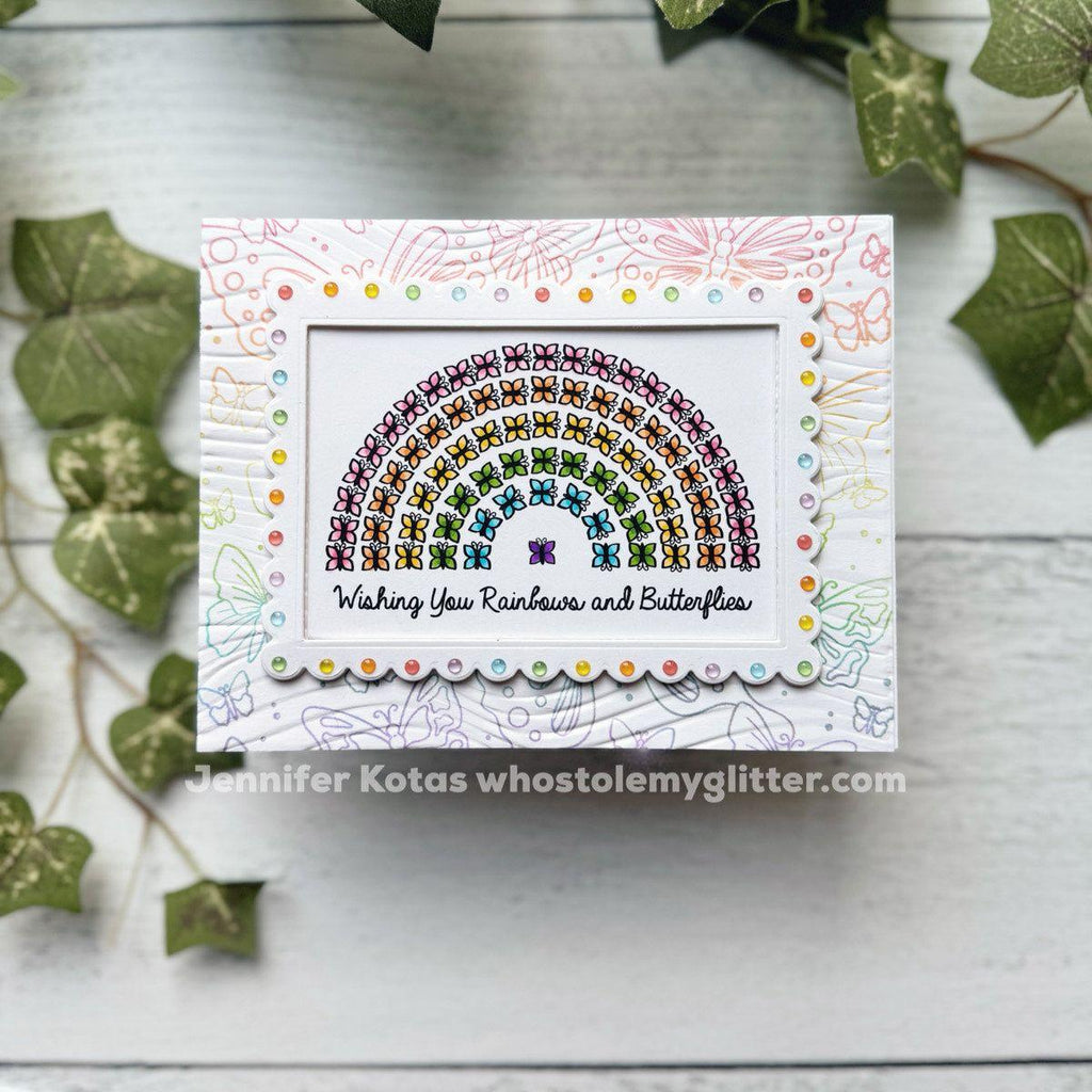 Simon Says Stamps and Dies Rainbows and Butterflies set793rb Sunny Vibes Rainbow Card