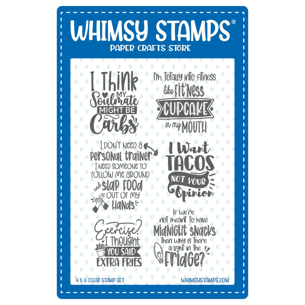 Whimsy Stamps Random Funny Food Sentiments Clear Stamps cwsd179a