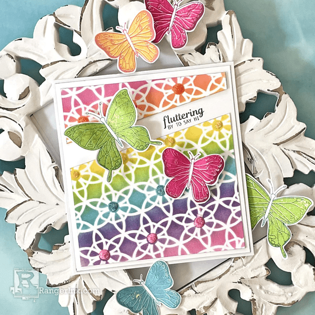 Ranger Angled Brushes bru80428 Stickles Rainbow Card | color-code:ALT01