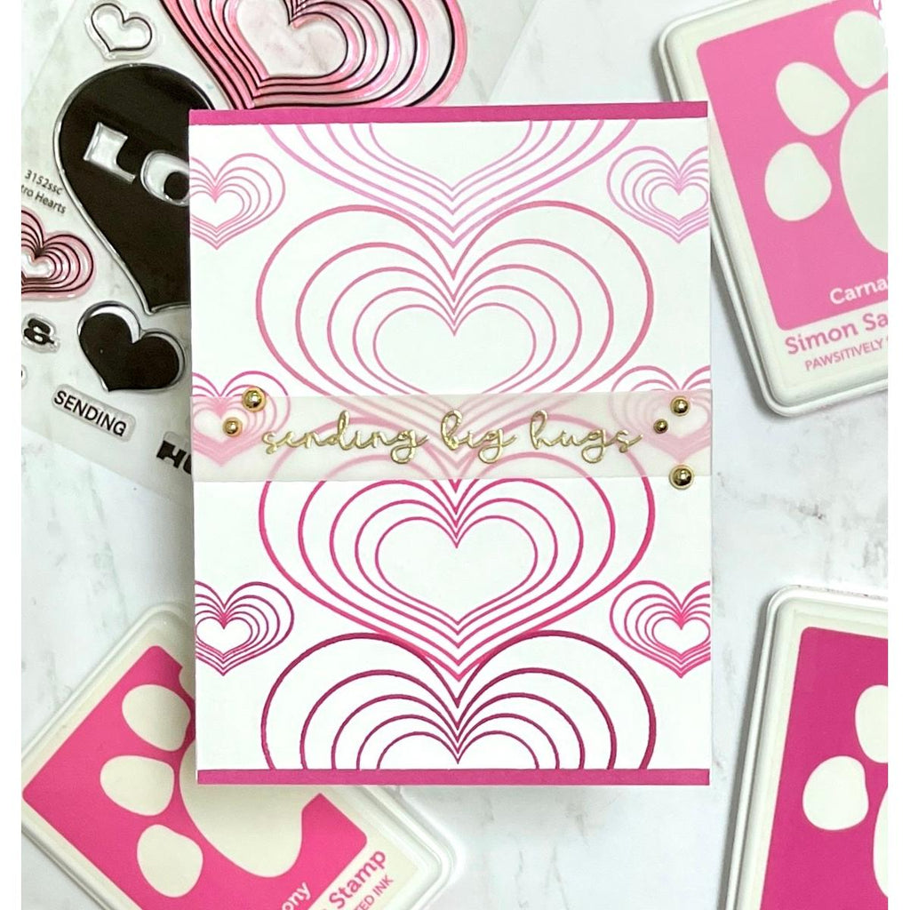 Simon Says Clear Stamps Retro Hearts 3152ssc To Love Love Card | color-code:ALT03